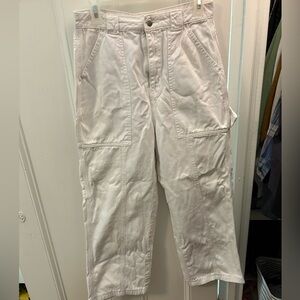 Topshop White High Waisted Cargo Pants